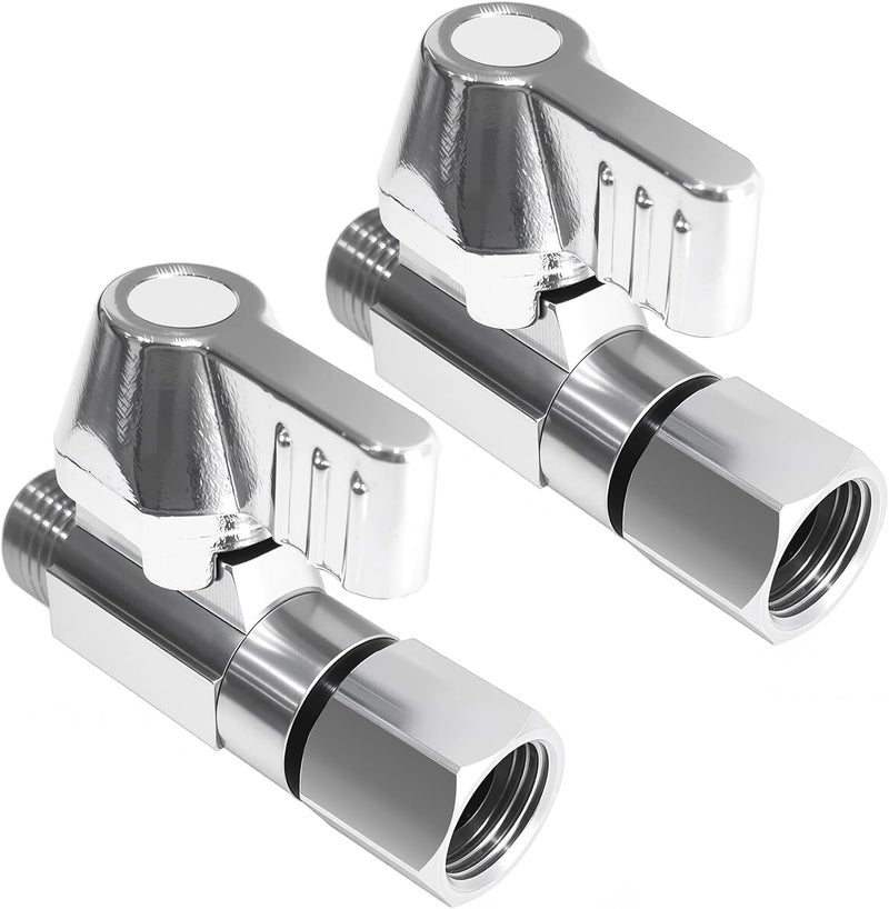 HAO CHEN Brass Ball Valve - 1/4" Comp Female Swivel x 1/4" Comp Male (2PCS),Quarter Turn Stop Valve for Adjusting and Switching the Water Inlet of Refrigerator,Ice Maker and Large Humidifier - Image 1